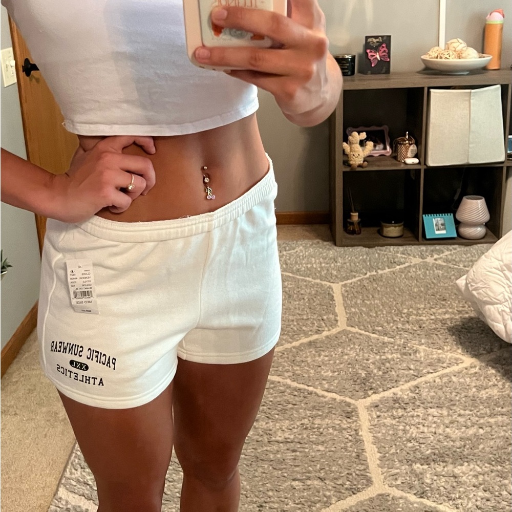 Pacific Sunwear White Athletic Shorts for Active Comfort